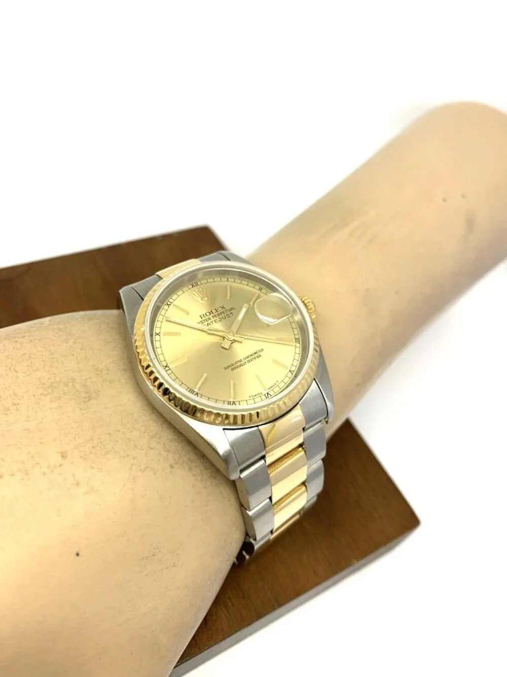 Rolex Datejust Watch 16233 Swiss Automatic 18k Yellow Gold & Steel Vintage 1996